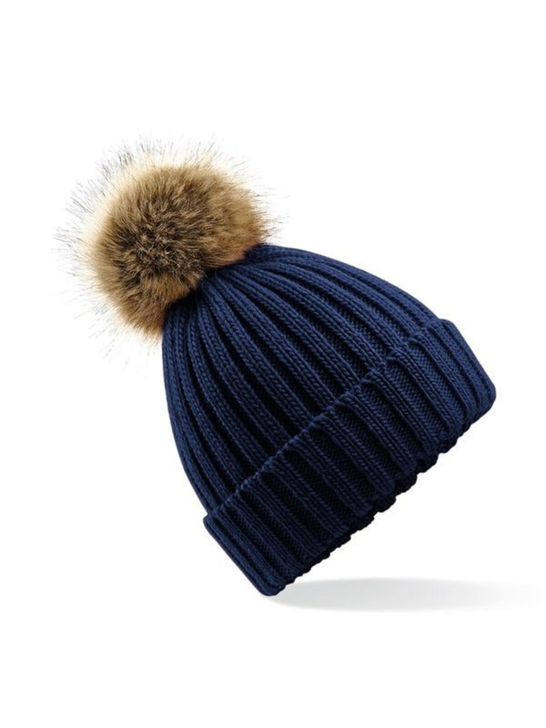 BEECHFIELD - Fur Pom Pom Chunky Beanie (B412)