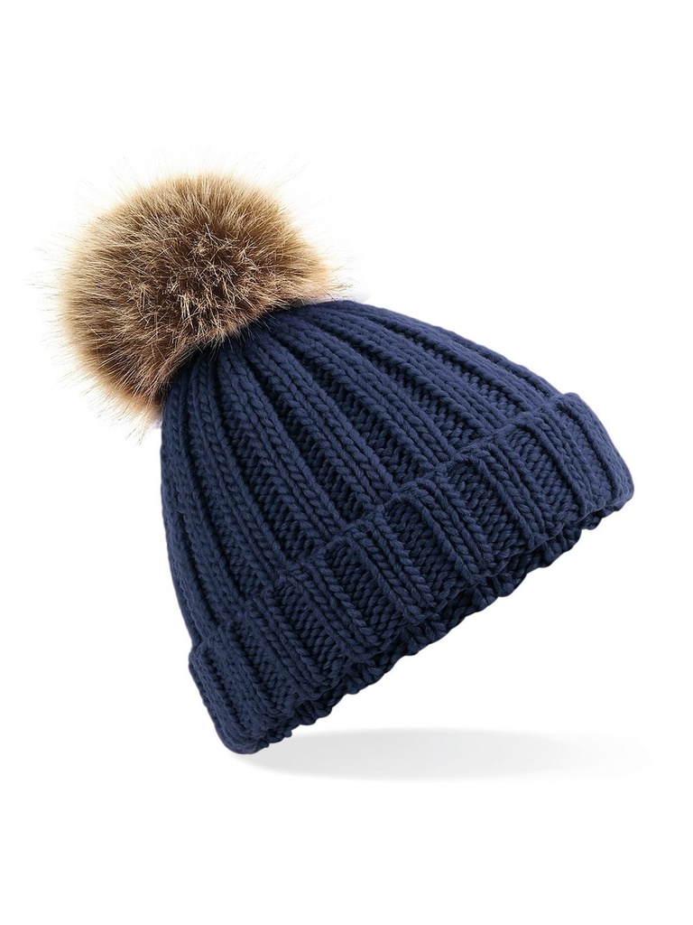 BEECHFIELD - Junior Fur Pom Pom Chunky Beanie (B412B)