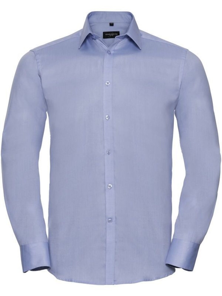 RUSSELL EUROPE - Men's Long Sleeve Tailored Herringbone Shirt (JE962M)