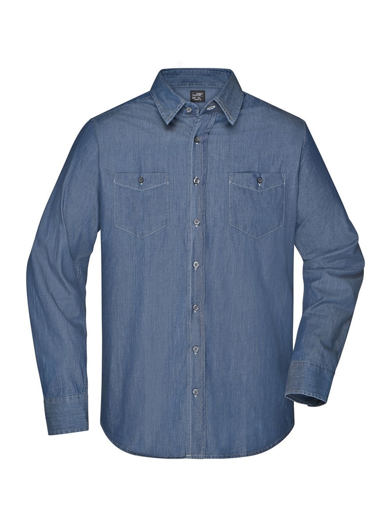 JAMES & NICHOLSON - Men's Denim Shirt (JN629)