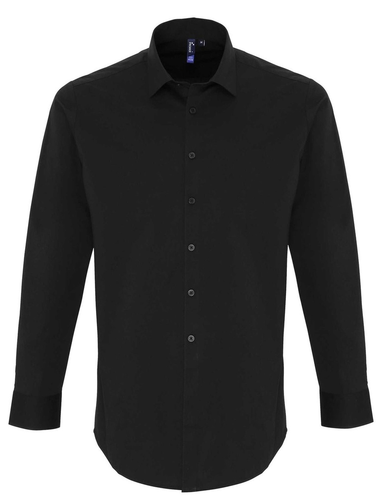 PREMIER - Men's Stretch Fit Cotton Poplin Long Sleeve Shirt (PR244)