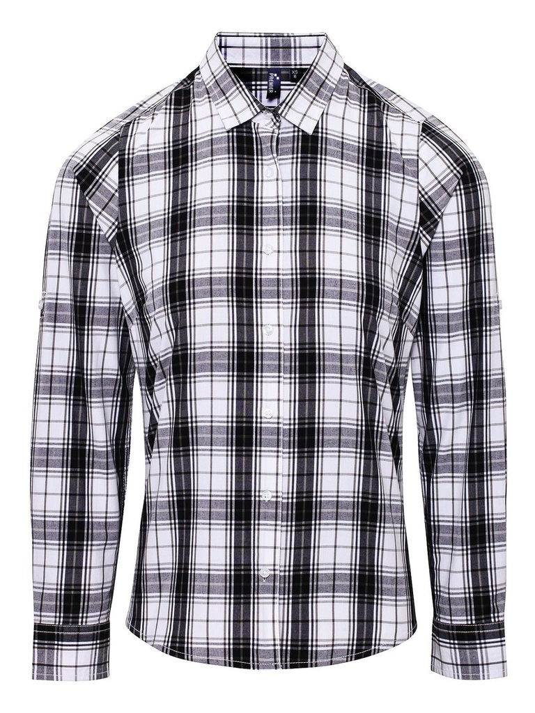 PREMIER - Ladies' LSL 'Ginmill' Check Cotton Bar Shirt (PR354)