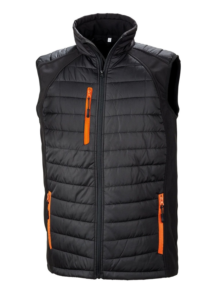 RESULT - Black Compass Padded Softshell Gilet (RER238X)