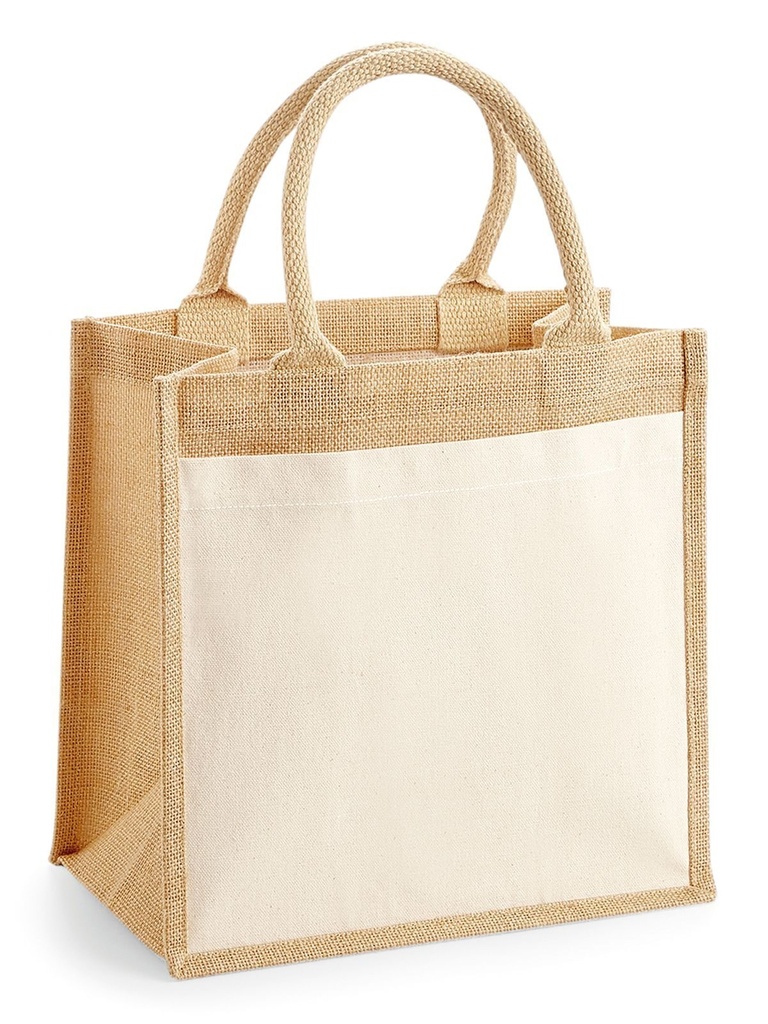 WESTFORD MILL - Cotton Pocket Jute Midi Tote (W426)