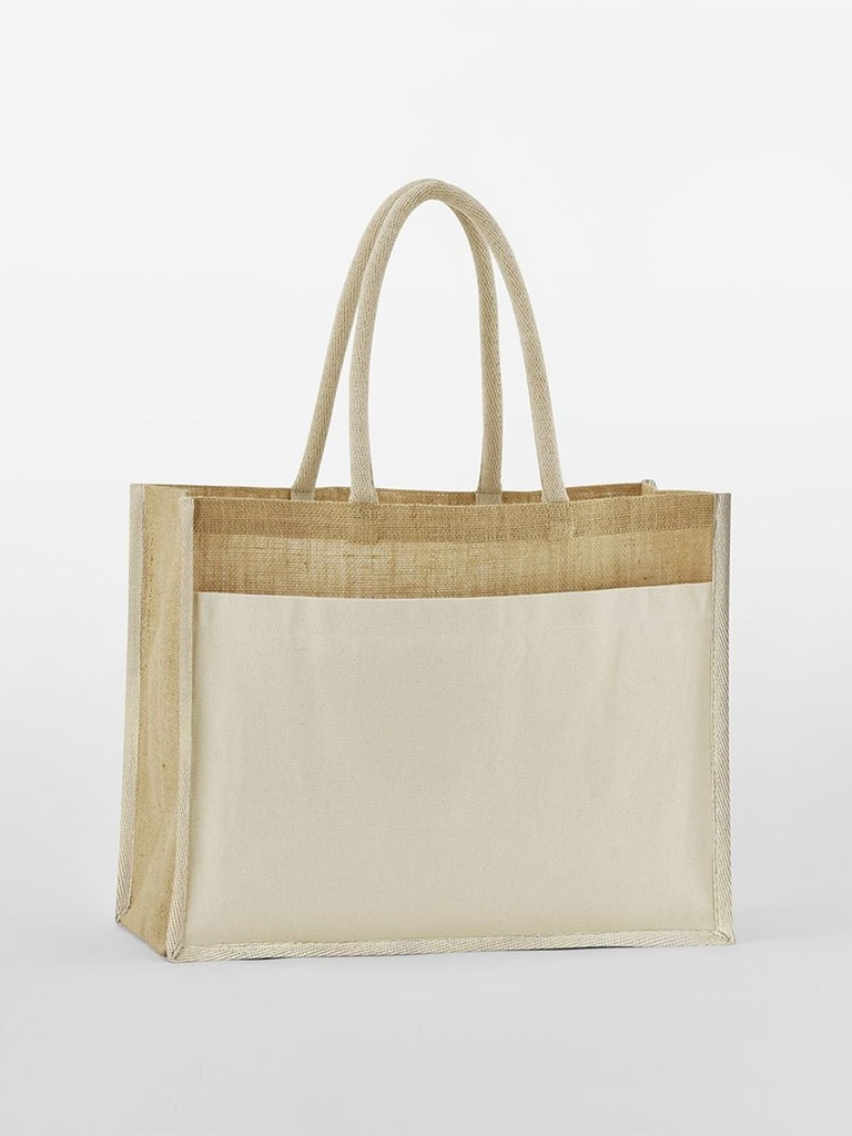 WESTFORD MILL - Cotton Pocket Natural Starched Jute Shopper (W480)