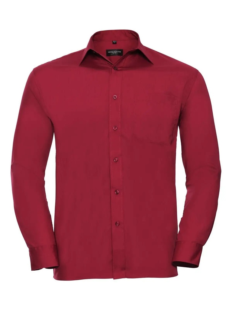 RUSSELL - Men's Long Sleeve PolyCotton Poplin Shirt (JE934M)
