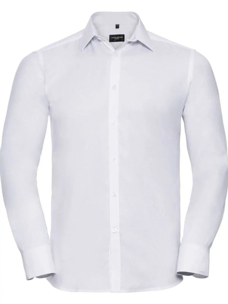 RUSSELL - Men's Long Sleeve Tailored Herringbone Shirt (JE962M)
