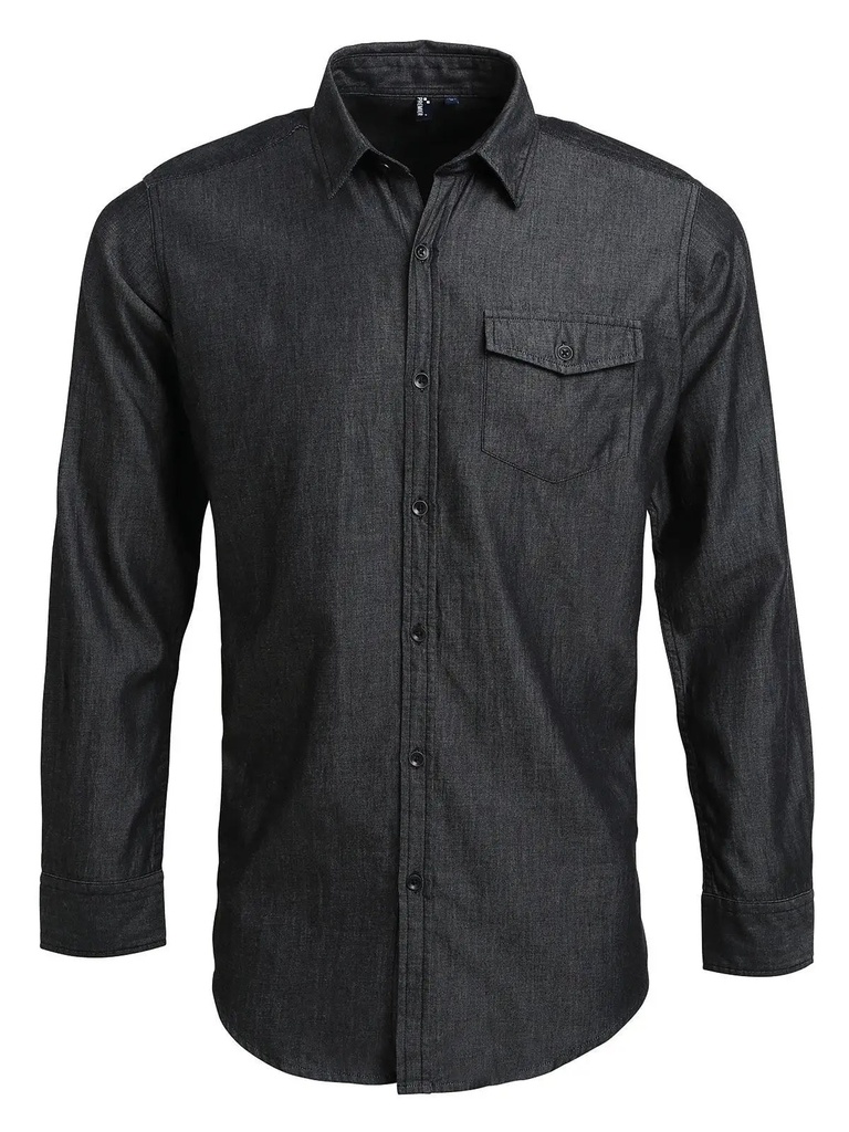 PREMIER - Men'e¢s Jeans Stitch Denim Shirt (PR222)