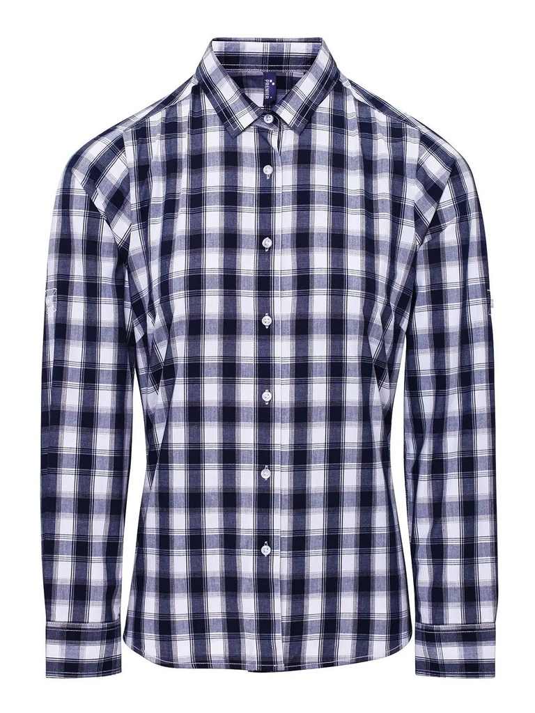 PREMIER - Ladies' LSL 'Mulligan' Check Cotton Bar Shirt t (PR350)