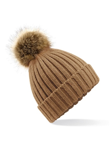 BEECHFIELD - Fur Pom Pom Chunky Beanie (B412)