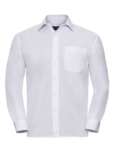 RUSSELL - Men's Long Sleeve PolyCotton Poplin Shirt (JE934M)