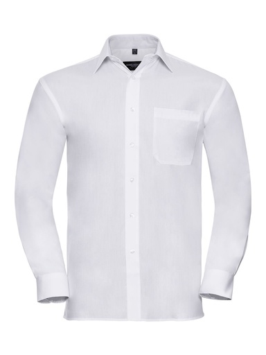 RUSSELL - Men's Long Sleeve Pure Cotton Poplin Shirt (JE936M)