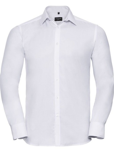 RUSSELL - Men's Long Sleeve Tailored Herringbone Shirt (JE962M)