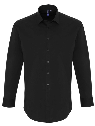 PREMIER - Men's Stretch Fit Cotton Poplin Long Sleeve Shirt (PR244)