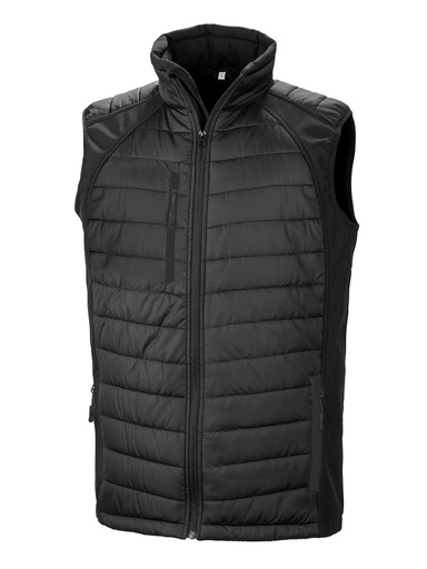 RESULT - Black Compass Padded Softshell Gilet (RER238X)