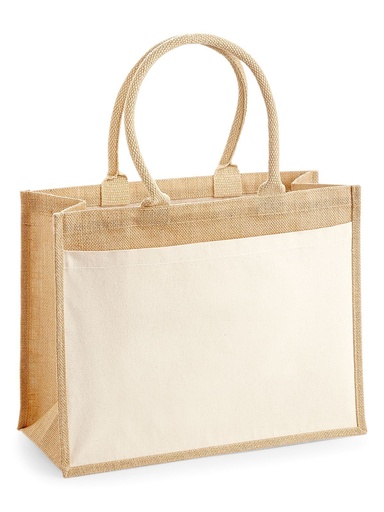 [W427-NAT-UNICA] WESTFORD MILL - Cotton Pocket Jute Shopper (W427)